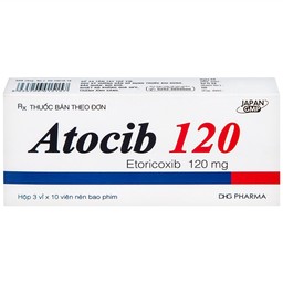 Thuốc Atocib 120mg DHG điều trị thoái hóa khớp, viêm khớp dạng thấp (3 vỉ x 10 viên)