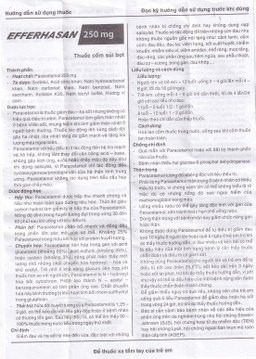 Bột sủi EfferHasan 250mg giảm đau, hạ sốt (30 gói)