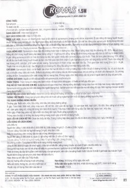 Thuốc Rovas 1.5M IU DHG điều trị nhiễm khuẩn đường hô hấp, da (2 vỉ x 8 viên) 