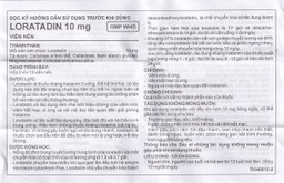 Viên nén Loratadin 10mg Imexpharm chống dị ứng, viêm mũi dị ứng, viêm kết mạc (2 vỉ x 10 viên)