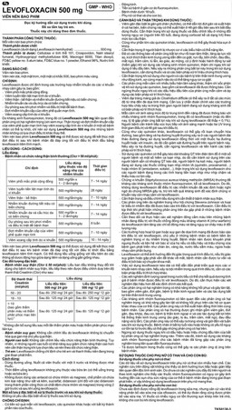 Thuốc Levofloxacin 500mg Imexpharm điều trị viêm phổi, viêm tuyến tiền liệt, viêm thận (1 vỉ x 10 viên)