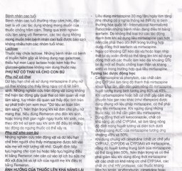 Thuốc Remeron 30mg MSD điều trị các đợt của trầm cảm nặng (3 vỉ x 10 viên)