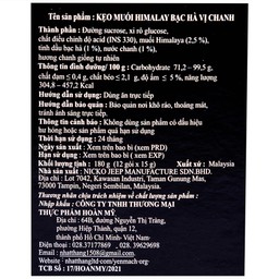 Kẹo Chanh Muối Vị Bạc Hà Himalaya (12 gói x 15g)