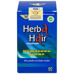 Viên uống Herba Hair Kingphar bổ huyết, hỗ trợ làm đen tóc (60 viên)