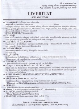 Viên nang mềm Leveritat 500mg Phil Inter Pharma điều trị viêm gan, gan nhiễm mỡ (10 vỉ x 10 viên)