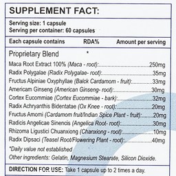 Viên uống Maca M Male Power hỗ trợ bổ thận, tráng dương (60 viên)