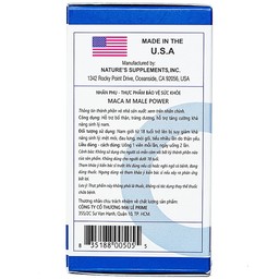 Viên uống Maca M Male Power hỗ trợ bổ thận, tráng dương (60 viên)