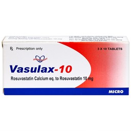 Thuốc Vasulax-10 Micro điều trị rối loạn lipid máu (3 vỉ x 10 viên)