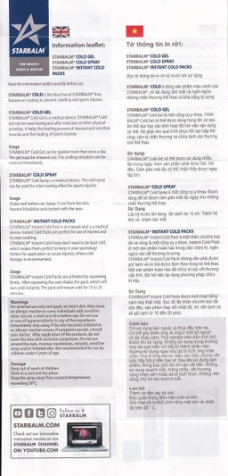 Gel lạnh giảm đau Starbalm Cold Gel 100ml giảm thâm tím, bong gân, giảm đau cơ, phục hồi chấn thương