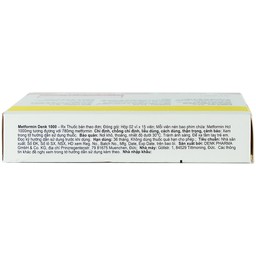 Viên nén Metformin Denk 1000 điều trị đái tháo đường típ 2 (2 vỉ x 15 viên)