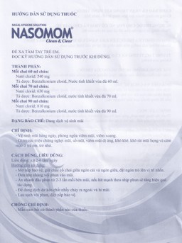 Dung dịch vệ sinh mũi Nasomom Clean&Clear Reliv điều trị nghẹt mũi, sổ mũi, khò khè, cảm cúm (70ml)