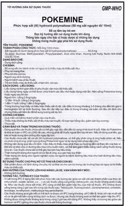 Dung dịch uống Pokemine 50mg Medisun bổ sung sắt cho bệnh nhân thiếu máu (20 ống x 10ml)