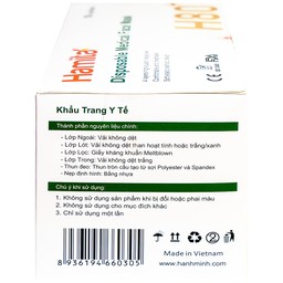 Khẩu trang 4 lớp than hoạt tính Hamita H80+ màu xám (50 cái) ngăn khói bụi, vi khuẩn và giọt bắn
