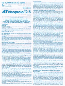 Thuốc A.T Bisoprolol 2.5mg An Thiên điều trị suy tim mạn tính ổn định (10 vỉ x 10 viên)