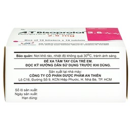 Thuốc A.T Bisoprolol 2.5mg An Thiên điều trị suy tim mạn tính ổn định (10 vỉ x 10 viên)