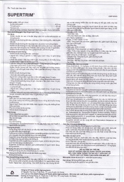 Thuốc bột uống Supertrim 1.6g Agimexpharm điều trị nhiễm khuẩn do các vi khuẩn nhạy cảm (30 gói)