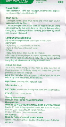 Xịt tai Spray C nano bạc 15ml giúp làm sạch ráy tai