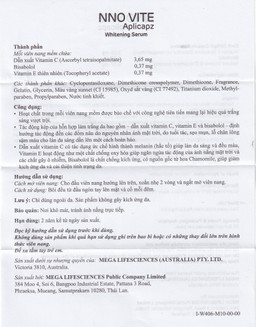 Tinh chất dưỡng da, ngừa lão hóa NNO Vite Aplicapz Whitening Serum Mega 3x10