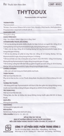 Dung dịch Thytodux hỗ trợ dự phòng tái phát nhiễm khuẩn hô hấp (4 vỉ x 5 ống)