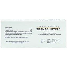 Thuốc Tranagliptin 5 Tipharco điều trị đái tháo đường típ 2 (3 vỉ x 10 viên) 