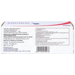 Thuốc Amlodac 5 Cadila điều trị tăng huyết áp, đau thắt ngực (10 vỉ x 10 viên)