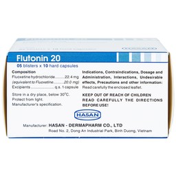 Thuốc Flutonin 20 Hasan điều trị bệnh trầm cảm (5 vỉ x 10 viên)