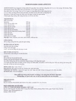 Siro hỗ trợ tăng cường tiêu hóa giúp ăn ngon miệng MorningKids Good Appetite (150ml)