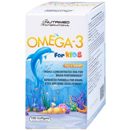 Viên uống giúp trẻ phát triển chiều cao, trí não và thị lực Omega-3 For Kids Nutrimed (100 viên)