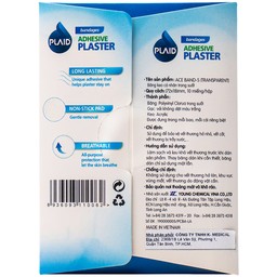 Băng cá nhân Plaid Ace Band-S 72x18mm (10 miếng) trong suốt Young Chemical