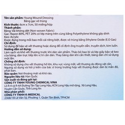 Gạc vô trùng Plaid Wound Dressing 6x7cm (50 miếng) Young Chemical