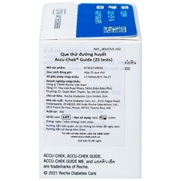 Que thử đường huyết Accu Chek Guide (25 que)