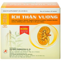 Viên uống Ích Thận Vương Á Âu giúp bổ thận, lợi tiểu (2 lọ x 90 viên)