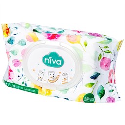 Khăn ướt Niva Baby làm sạch, kháng khuẩn và giữ vệ sinh (100 miếng)