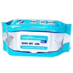 Khăn ướt cồn Let-Green làm sạch, kháng khuẩn và giữ vệ sinh (90 miếng)