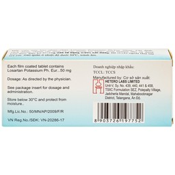 Viên nén Losagen 50 Hetero điều trị tăng huyết áp (3 vỉ x 10 viên)