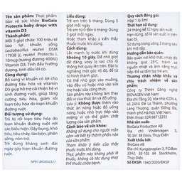 Men vi sinh BioGaia Protectis Baby Drops Vitamin D3 bổ sung lợi khuẩn cho đường tiêu hóa và vitamin D (5ml)