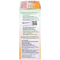 Xịt mũi trẻ em Otosan Nasal Spray Baby 30ml hỗ trợ điều trị viêm mũi,xoang cho trẻ