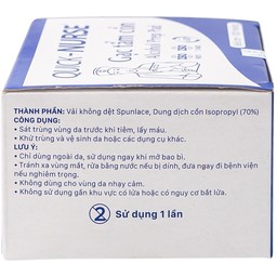 Gạc tẩm cồn 6x6cm Quick Nurse (100 miếng) làm sạch da, ngăn ngừa vi khuẩn