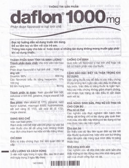 Thuốc Daflon 1000mg Servier điều trị triệu chứng thực thể liên quan đến trĩ cấp (3 vỉ x 10 viên)