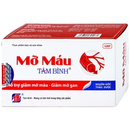 Viên hỗ trợ giảm mỡ máu mỡ gan Mỡ Máu Tâm Bình (5 vỉ x 12 viên)