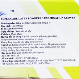 Găng tay y tế có bột Super Care size S (100 cái) Latex Powdered Examination