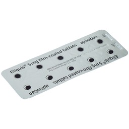 Thuốc Eliquis 5mg Pfizer phòng ngừa biến cố thuyên tắc huyết khối tĩnh mạch, đột quỵ (20 viên)