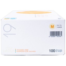 Găng tay y tế không bột, phủ Polymer Latex size M (100 cái) Powder Free Examination