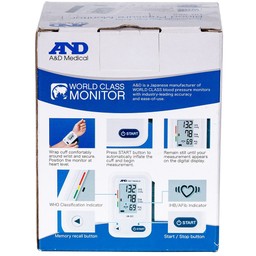 Máy đo huyết áp cổ tay AND UB-525 hỗ trợ đo huyết áp, nhịp tim