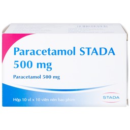 Viên nén Paracetamol Stada 500mg điều trị các cơn đau đầu, đau thần kinh, đau răng (10 vỉ x 10 viên)