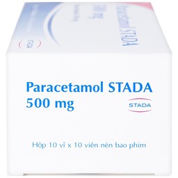 Viên nén Paracetamol Stada 500mg điều trị các cơn đau đầu, đau thần kinh, đau răng (10 vỉ x 10 viên)