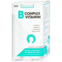 Viên uống giúp giảm mệt mỏi, căng thẳng do thiếu Magie, B6 B Complex Vitamin Royal Care (60 viên)