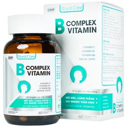 Viên uống giúp giảm mệt mỏi, căng thẳng do thiếu Magie, B6 B Complex Vitamin Royal Care (60 viên)