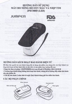 Máy đo nồng độ oxy trong máu SPO2 Jumper JPD 500D LED