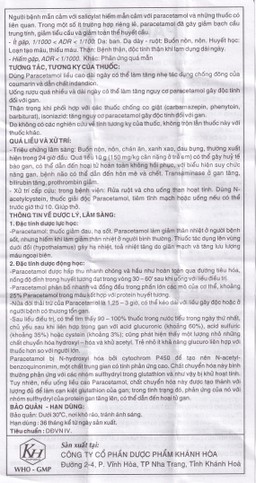 Viên nén Panactol 500mg Khapharco giảm đau, hạ sốt, điều trị đau đầu, đau răng (10 vỉ x 10 viên)